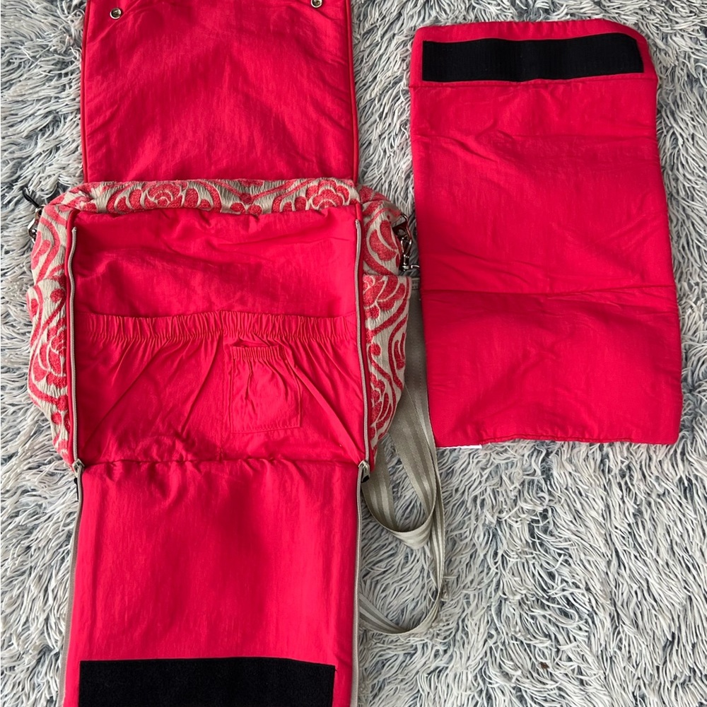 Petunia Pickle Bottom Red and Tan Bag